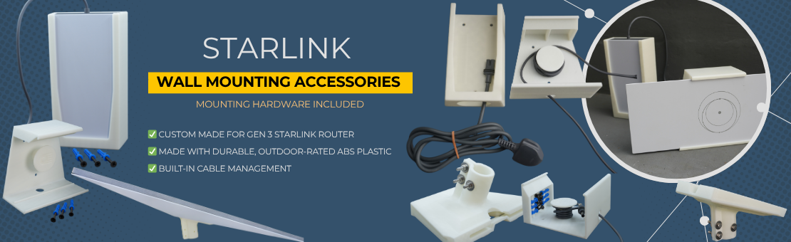Starlink Wall Mounting Accessories, Starlink Pipe Adapter, Starlink Gen3 Dish mount Adapter